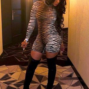 Zebra animal print romper